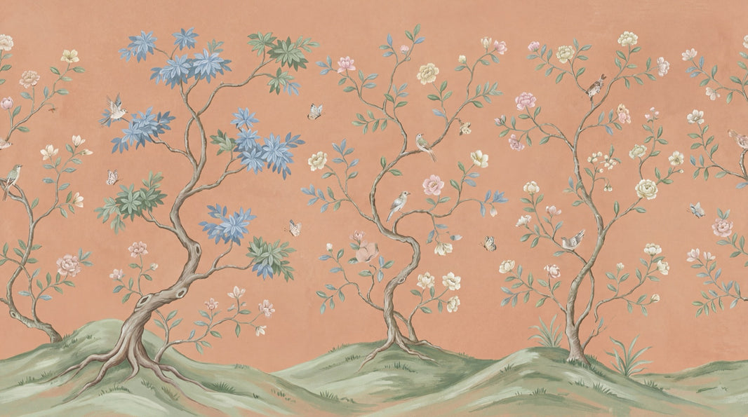 Floral Wallpaper Birds Trees Wall Mural pattern artwork