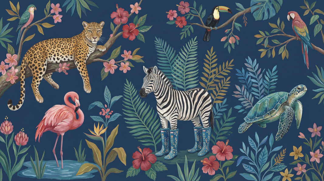 Exotic Jungle Wallpaper Vibrant Tropical Wall Mural pattern artwork