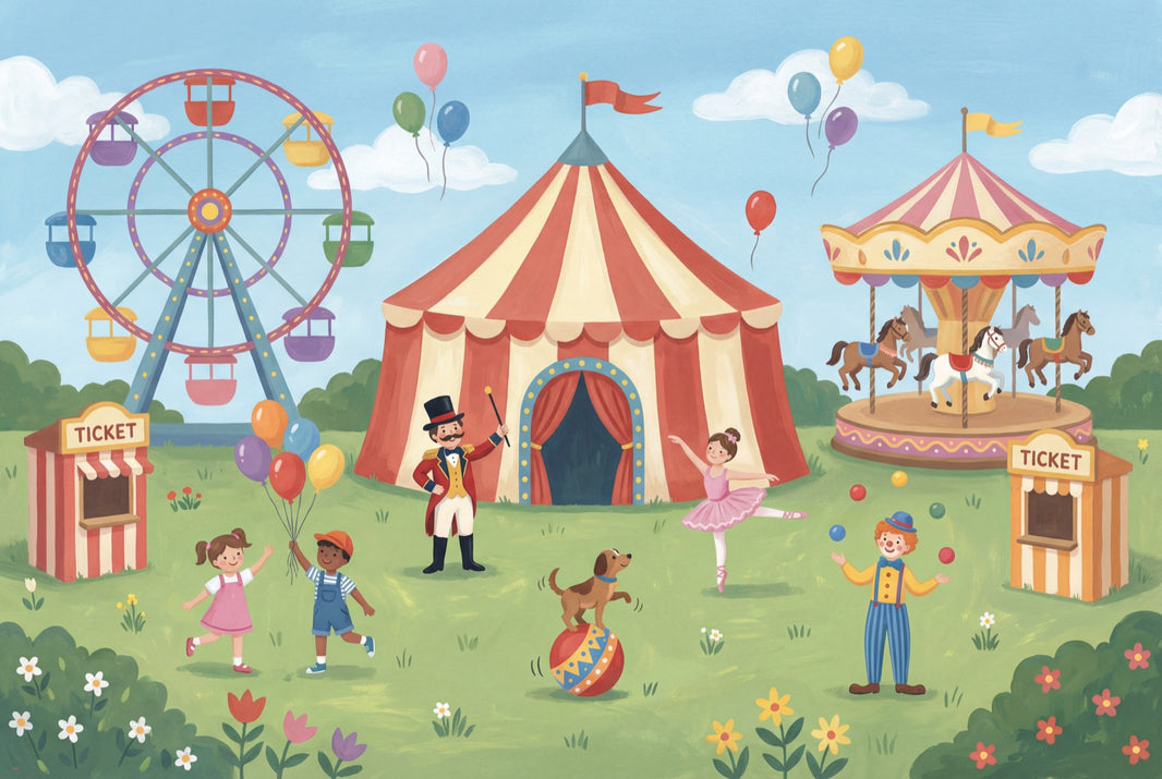 Carnival Wallpaper Circus Ferris Wheel Removable Wall Decor pattern artwork