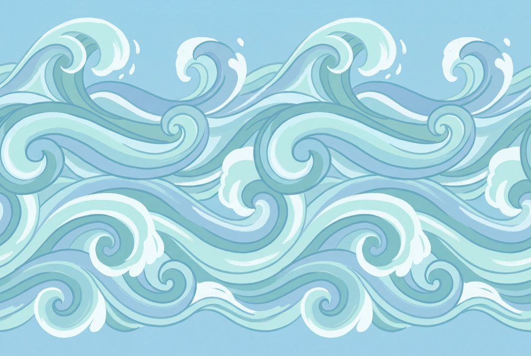 Waves Wallpaper Ocean Abstract Wall Mural pattern artwork