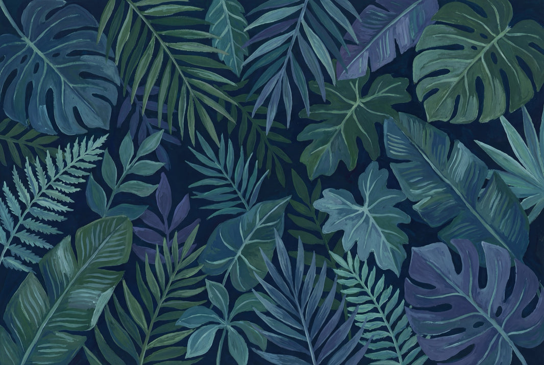 Shades Of Green Wallpaper Tropical Botanical Wall Decor pattern artwork