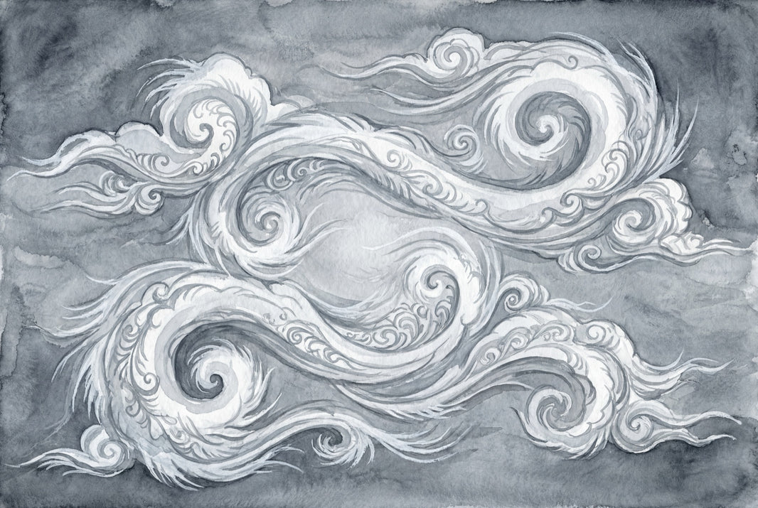 Abstract Wallpaper Swirls Gray Wall Mural pattern artwork