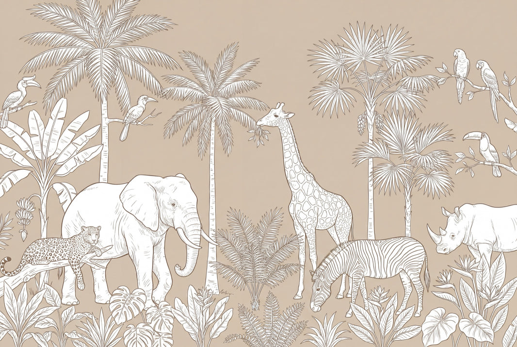 Jungle Wallpaper Vintage Tropical Wall Mural pattern artwork