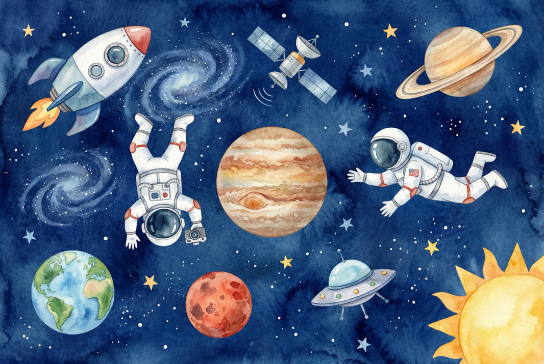 Astronaut Wallpaper Galaxy Planets Wall Mural pattern artwork