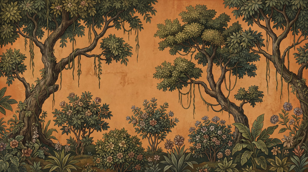 Tree Wallpaper Vintage Floral Wall Mural pattern artwork
