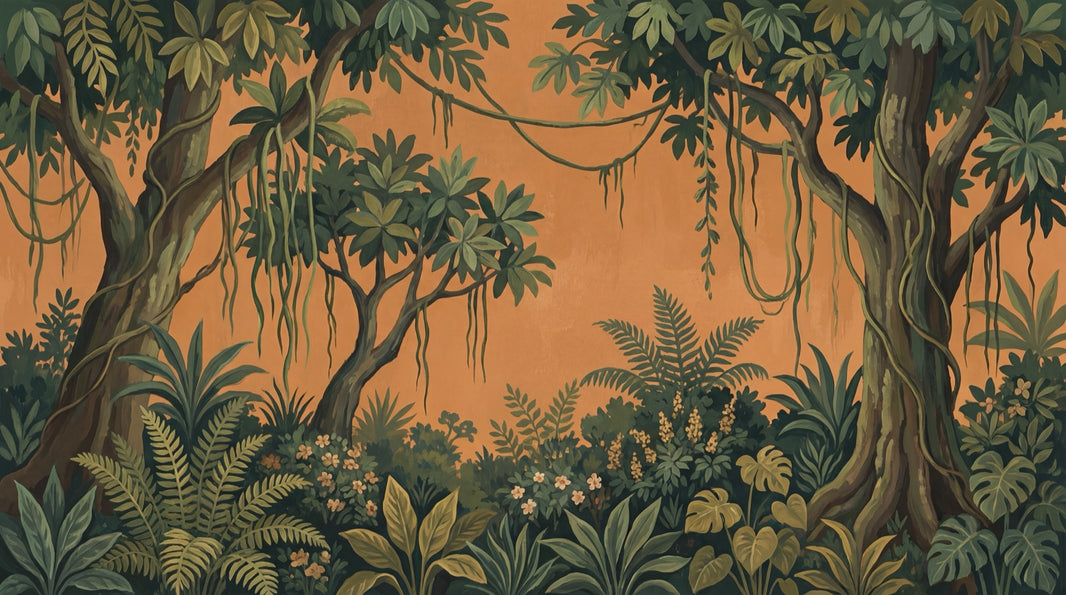 Shades Of Green Wallpaper Vintage Natural Wall Decor pattern artwork