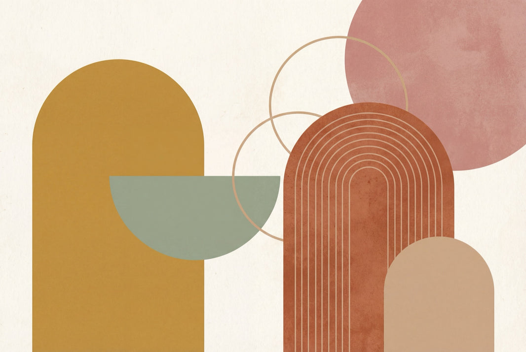 Muted Green Wallpaper Mid-Century Modern Wall Mural pattern artwork