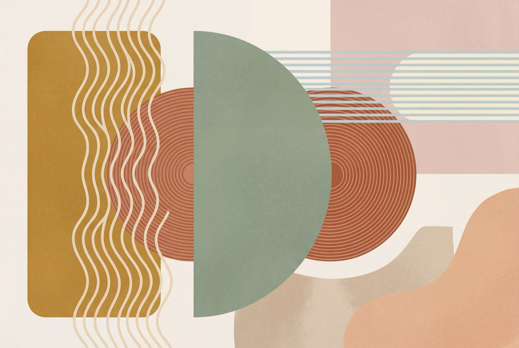 Muted Green Wallpaper Geometric Modern Wall Mural pattern artwork