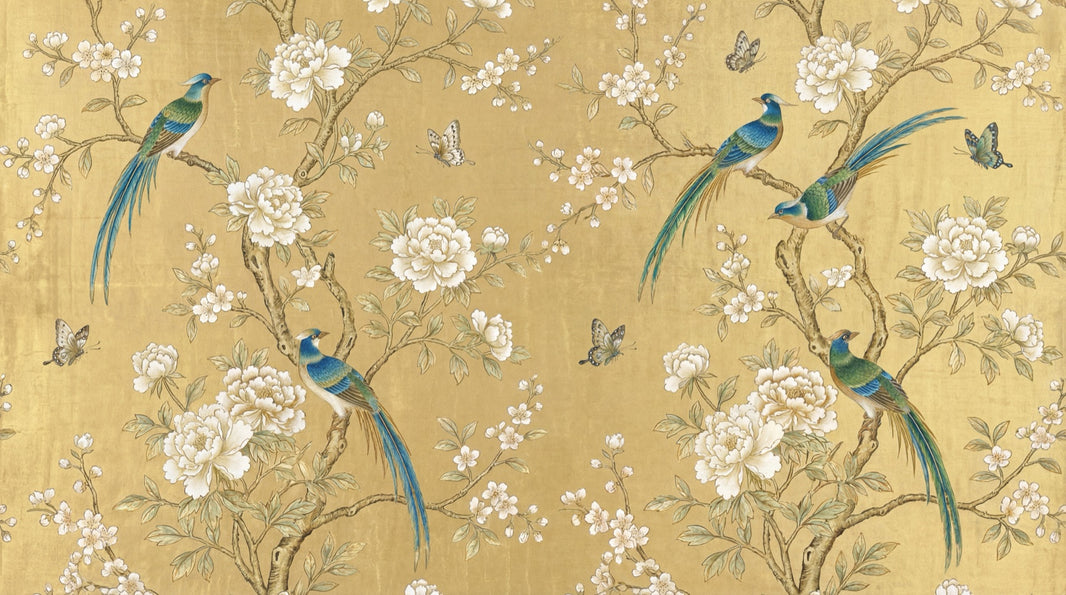 Floral Wallpaper Birds Vintage Wall Mural pattern artwork