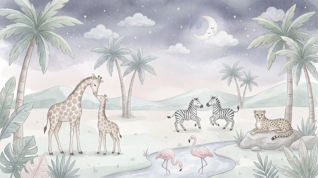 Whimsical Wallpaper Tropical Dreamy Wall Mural pattern artwork