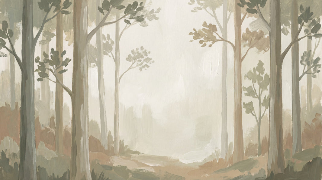 Misty Wallpaper Forest Woodland Wall Mural pattern artwork