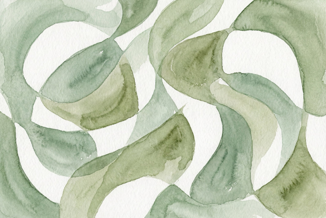 Shades Of Green Wallpaper Watercolor Abstract Wall Mural pattern artwork