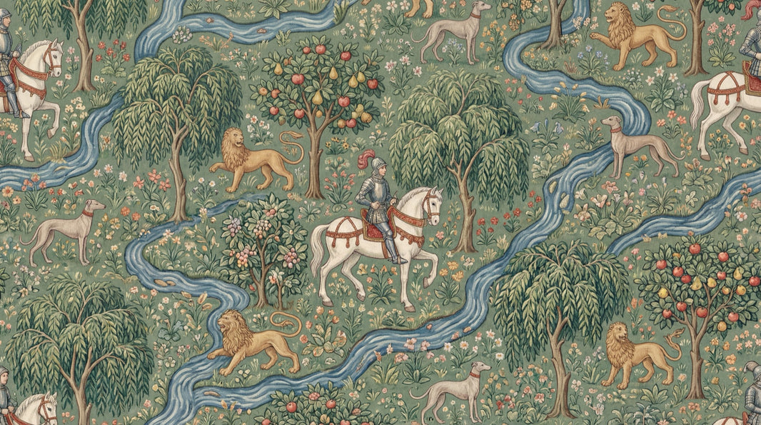 Medieval Wallpaper Knights Nature Wall Mural pattern artwork