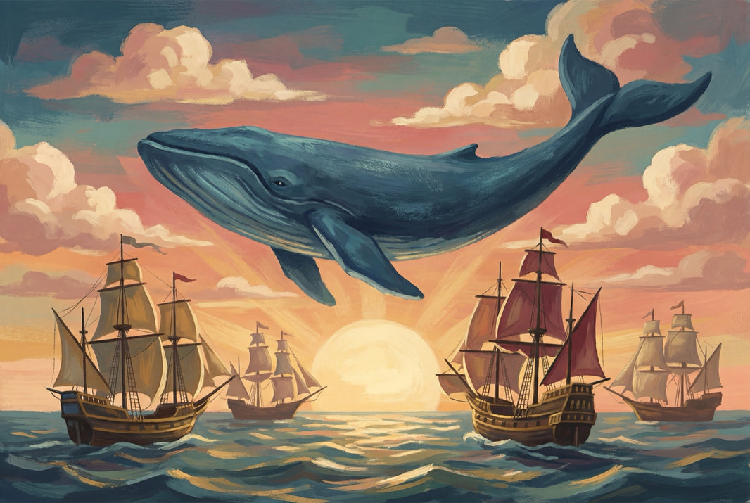 Whale Wallpaper Ocean Sunset Removable Wall Decor pattern artwork