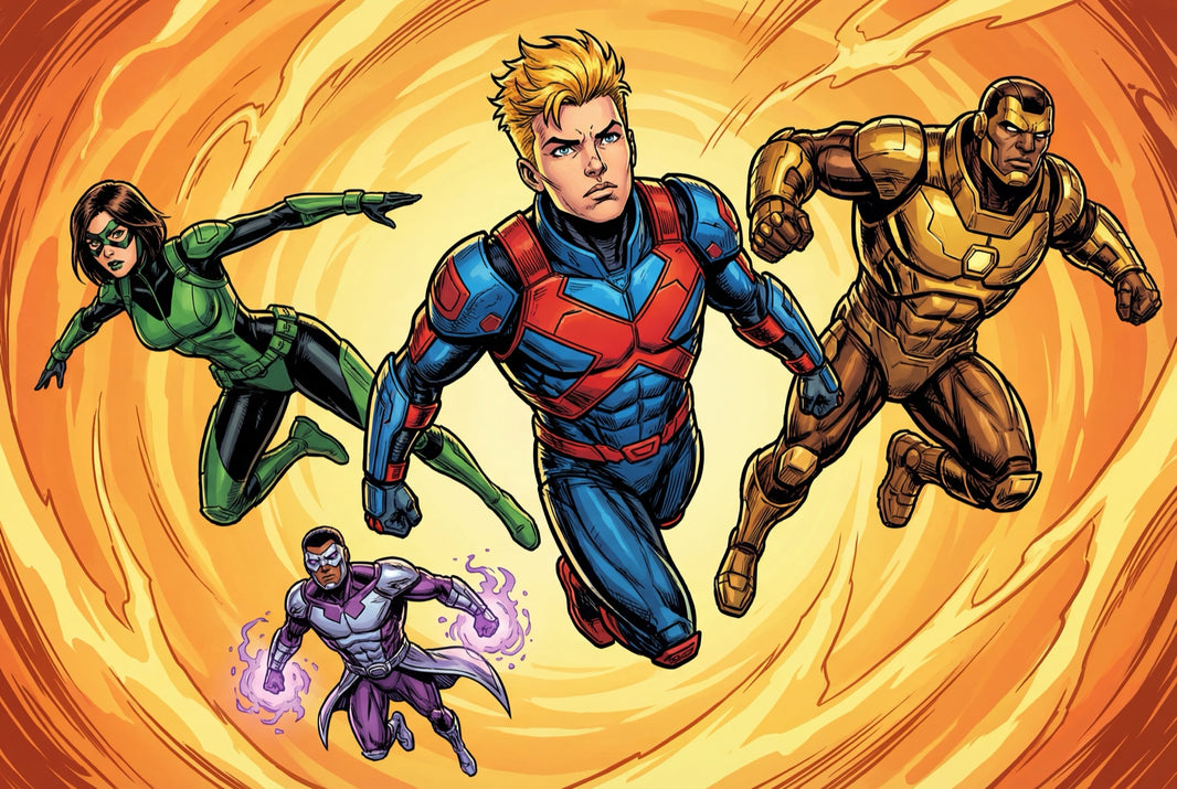 Superheroes Wallpaper Comic Action Removable Wall Decor pattern artwork