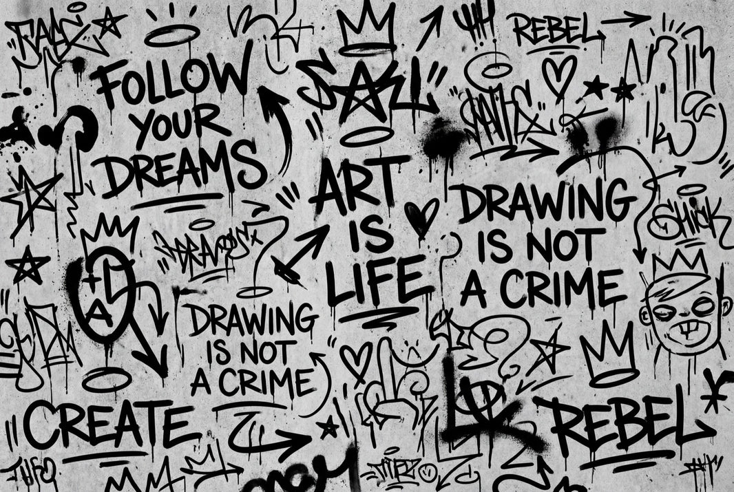 Graffiti Wallpaper Urban Rebellious Wall Mural pattern artwork