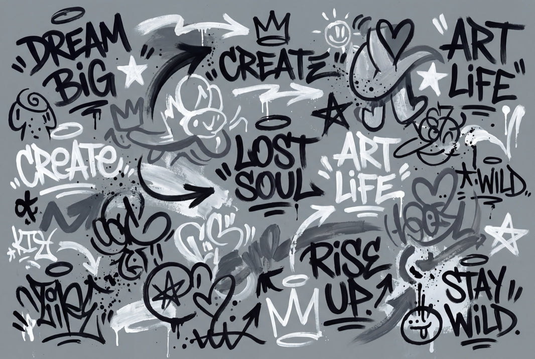 Graffiti Wallpaper Abstract Motivational Wall Mural pattern artwork