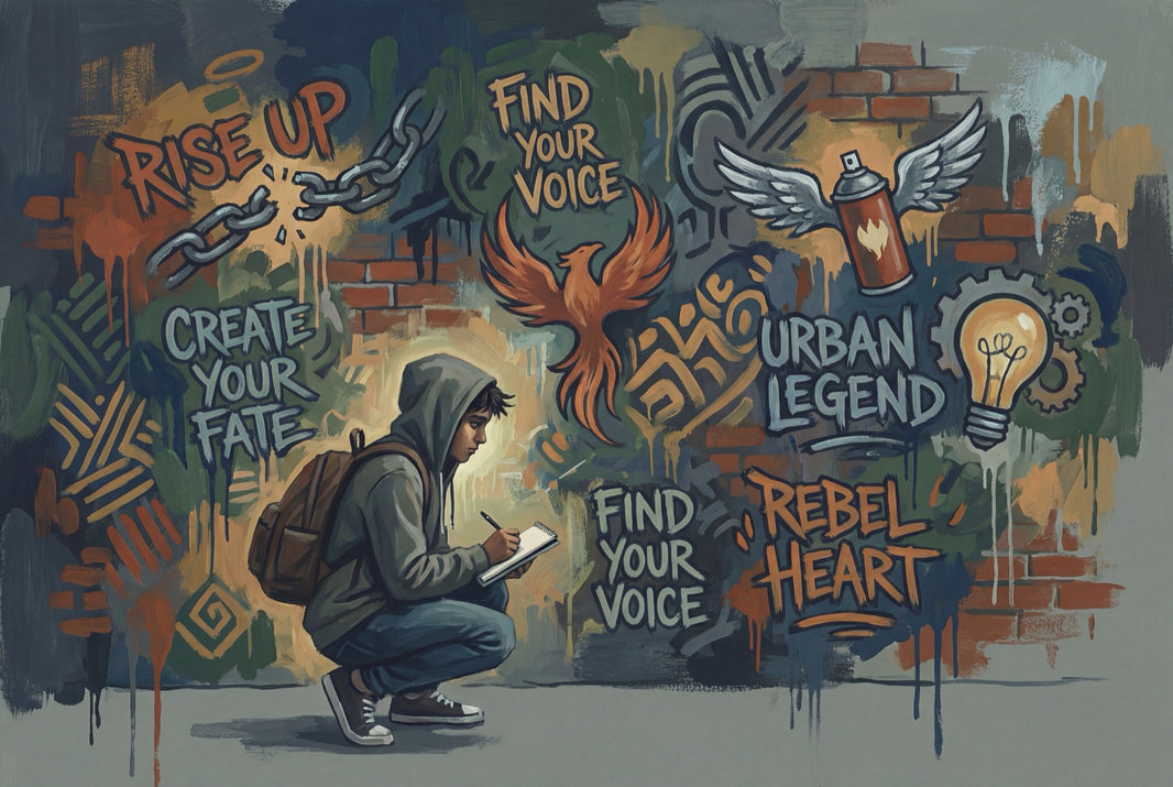 Graffiti Brick Wallpaper Young Man Energetic Wall Mural pattern artwork