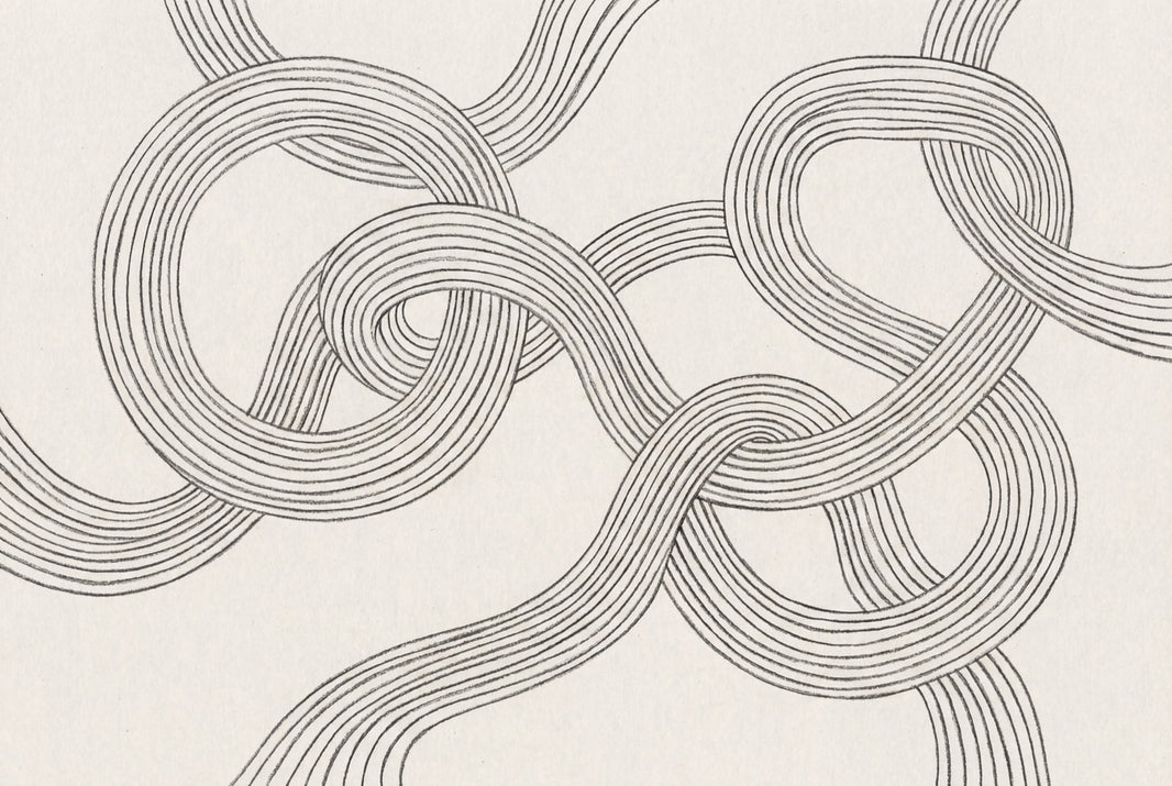 Abstract Loops Wallpaper Interlocking Ribbons Geometric Linework Removable Wall Decor pattern artwork