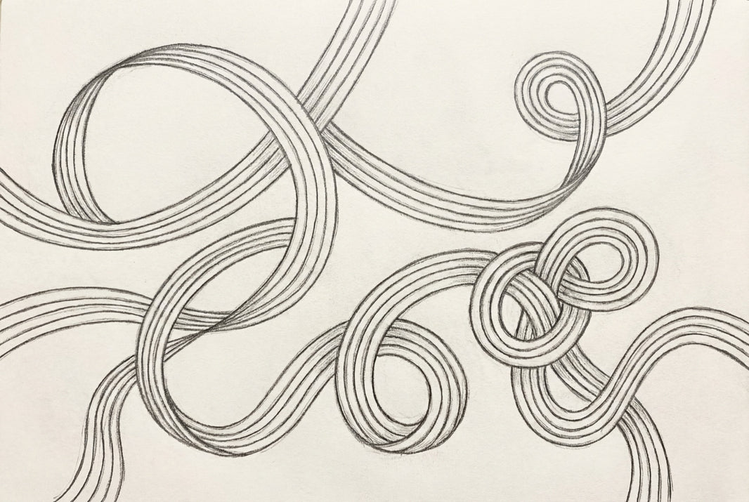 Abstract Line Art Wallpaper Looping Ribbons Interlocking Knots Wall Mural pattern artwork