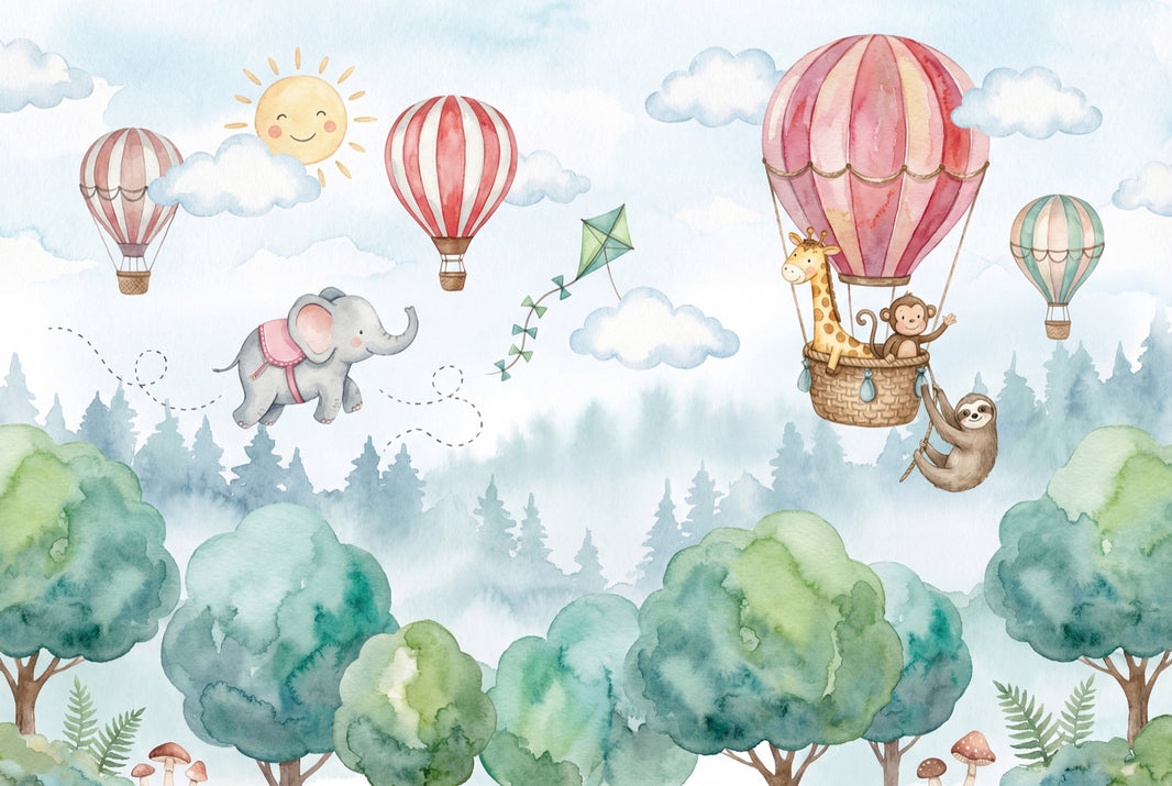 Misty Forest Wallpaper Woodland Removable Nursery Wall Decor pattern artwork