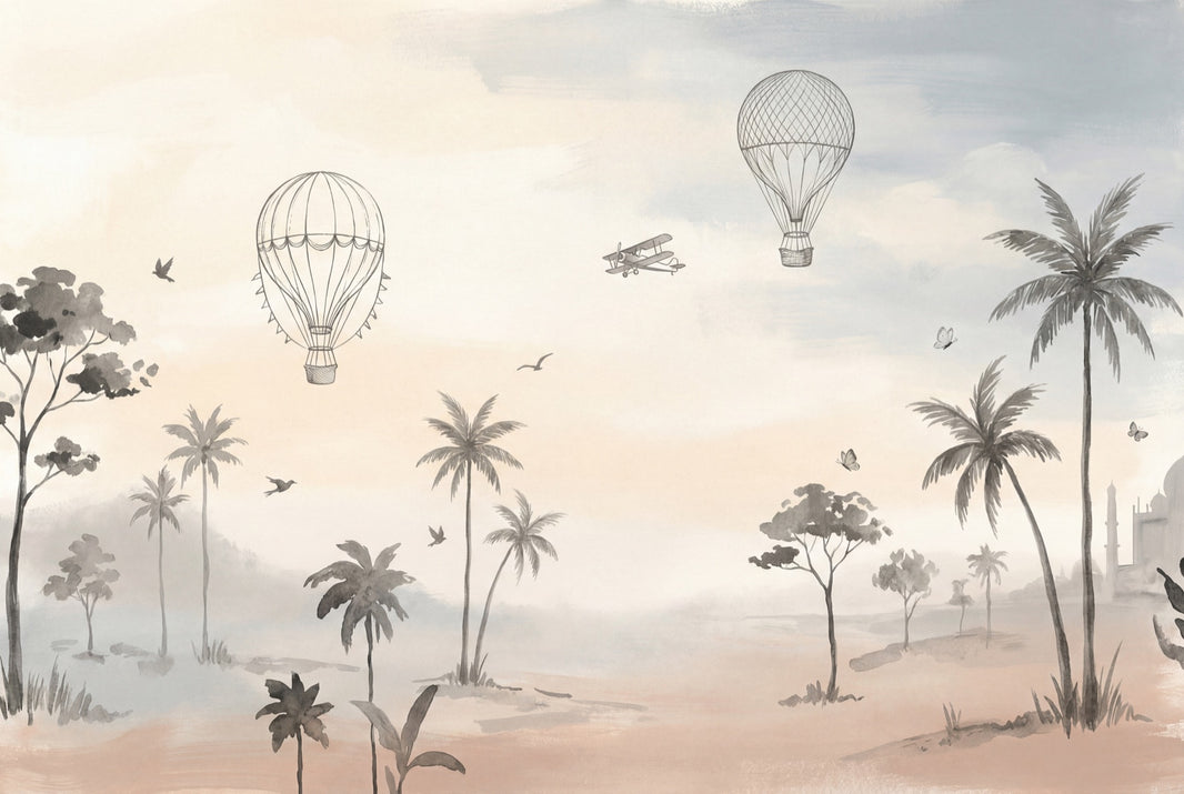 Misty Landscape Wallpaper Watercolor Wash Global Travel Removable Wall Decor pattern artwork