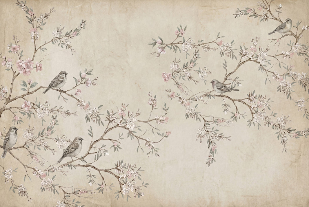 Muted Green Wallpaper Vintage Removable Chinoiserie Wall Decor pattern artwork