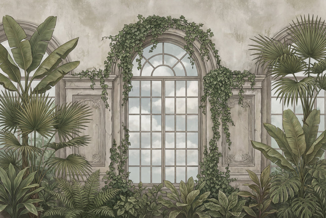 Cloudy Sky Wallpaper Muted Green Removable Wall Decor pattern artwork