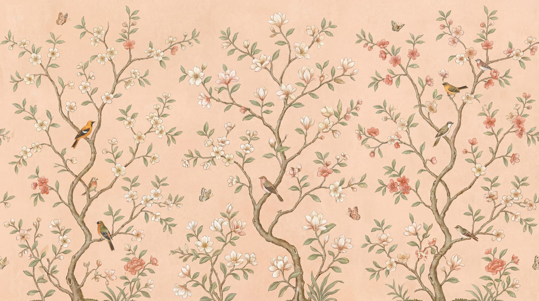 Chinoiserie Floral Wallpaper Vintage Nature Wall Mural pattern artwork