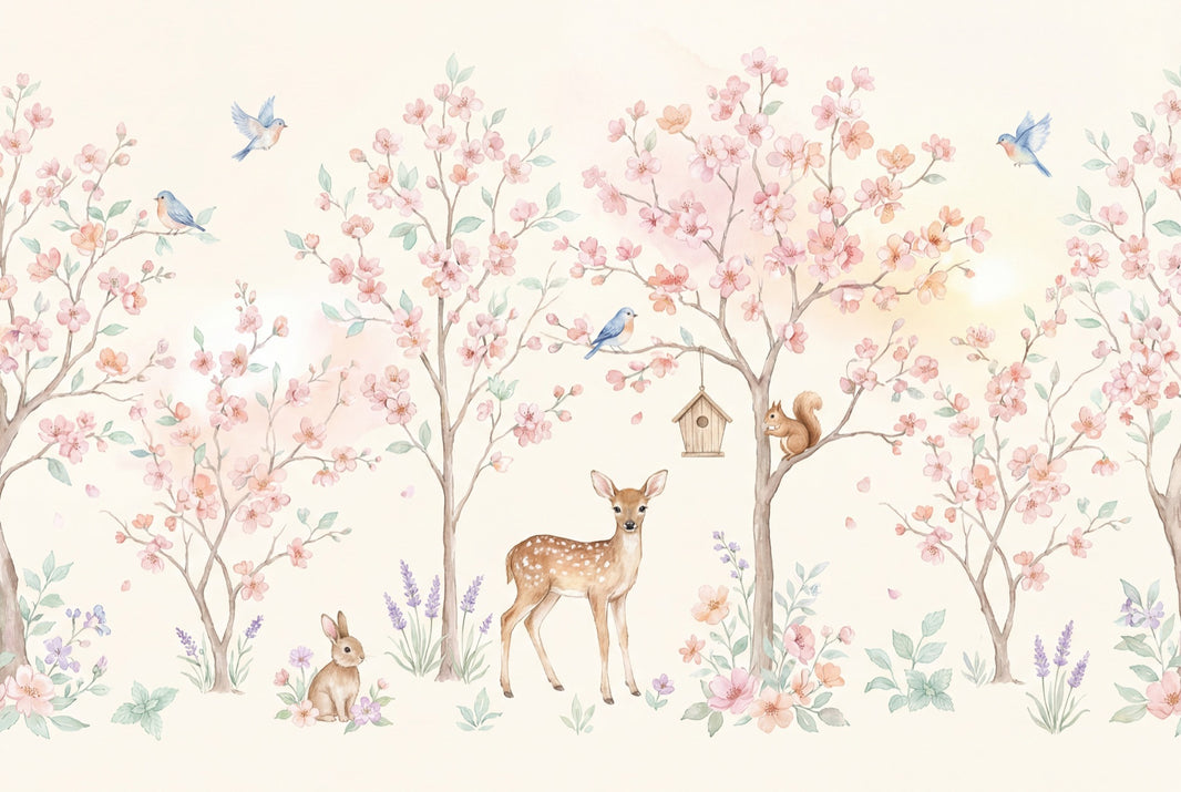 Nursery Mural Wallpaper Pastel Removable Watercolor Wall Decor pattern artwork