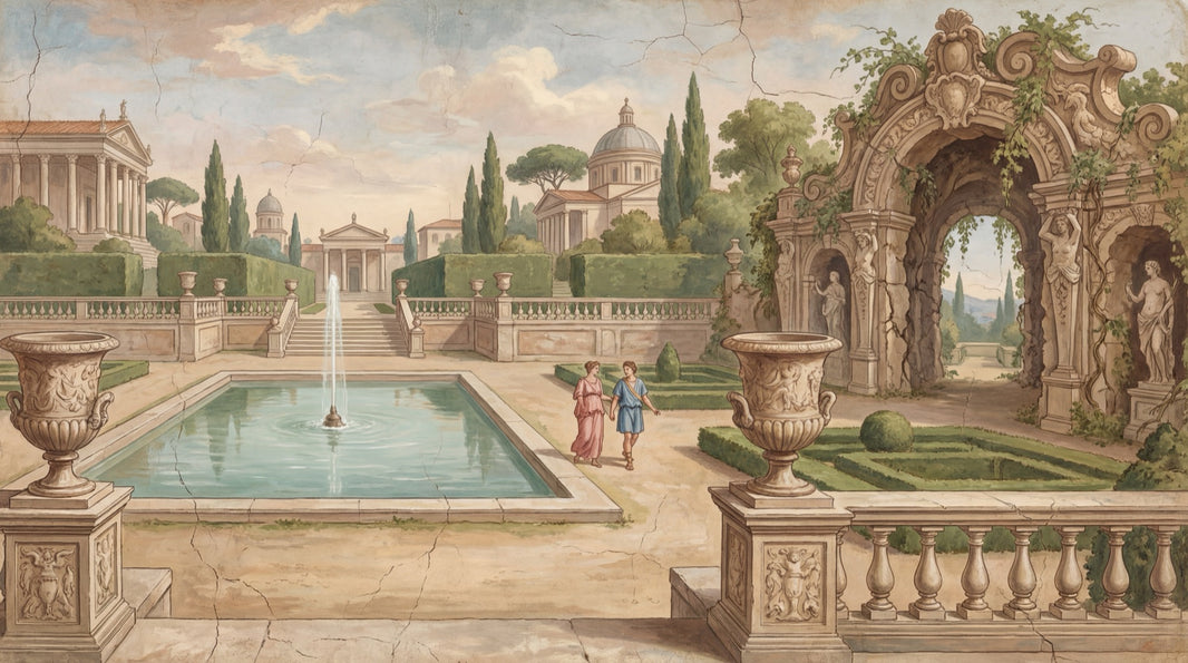 Fresco Mural Wallpaper Classical Garden Italian Villa Removable Wall Decor pattern artwork