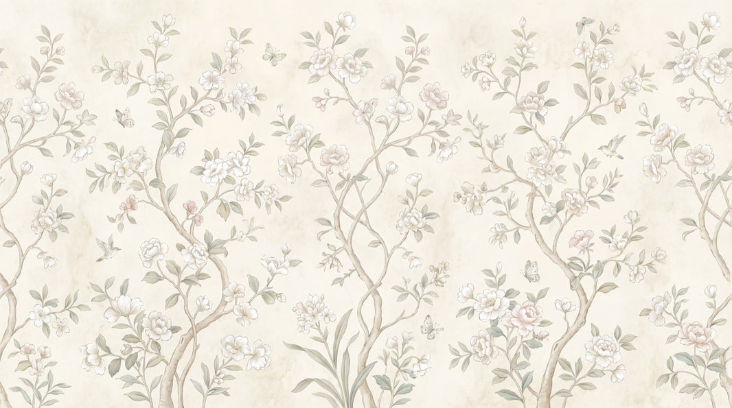 Chinoiserie Floral Wallpaper Vintage Nature Wall Mural pattern artwork