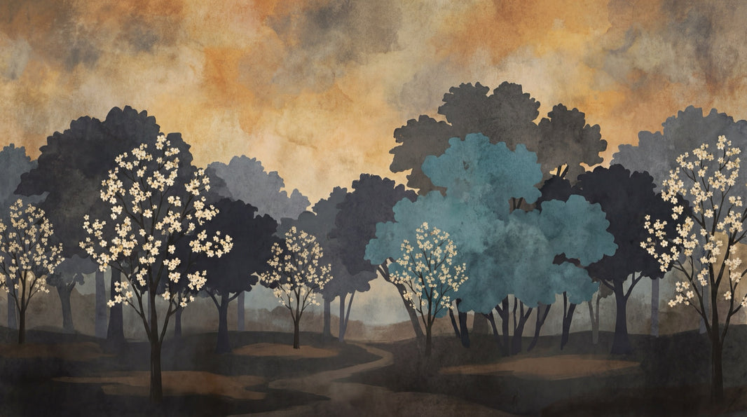 Watercolor Texture Wallpaper Paper Texture Forest Wall Mural pattern artwork