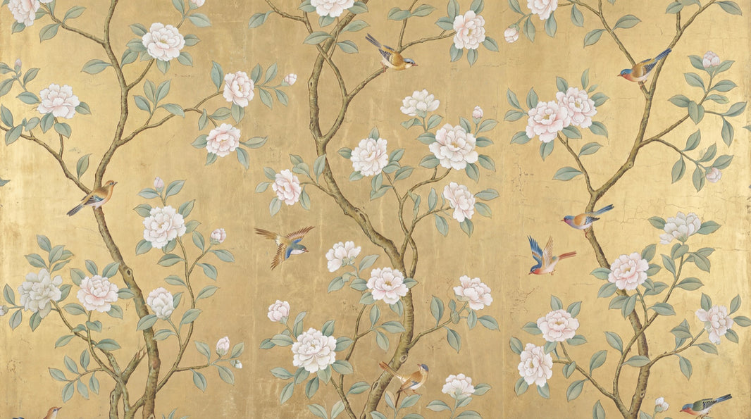 Floral Wallpaper Birds Traditional Wall Mural pattern artwork