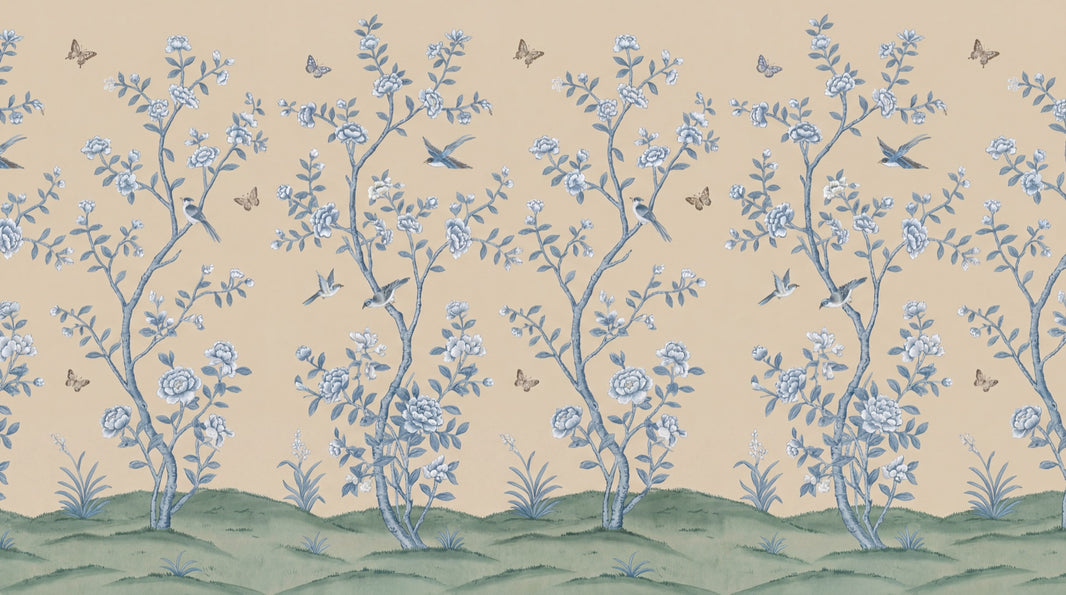 Floral Wallpaper Birds Nature Wall Mural pattern artwork