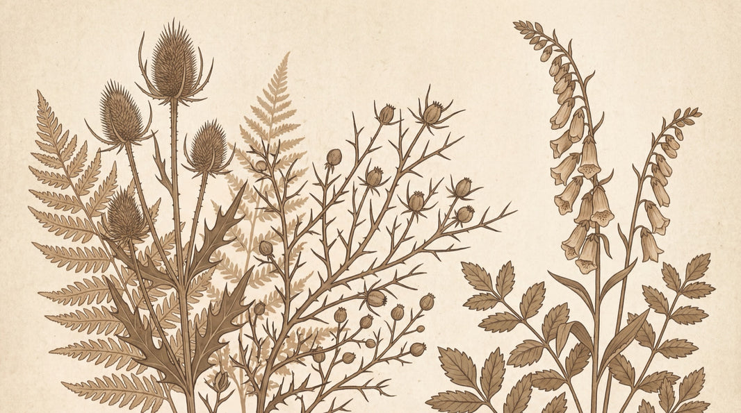 Vintage Botanical Wallpaper Sepia Illustration Fern Fronds Removable Wall Decor pattern artwork