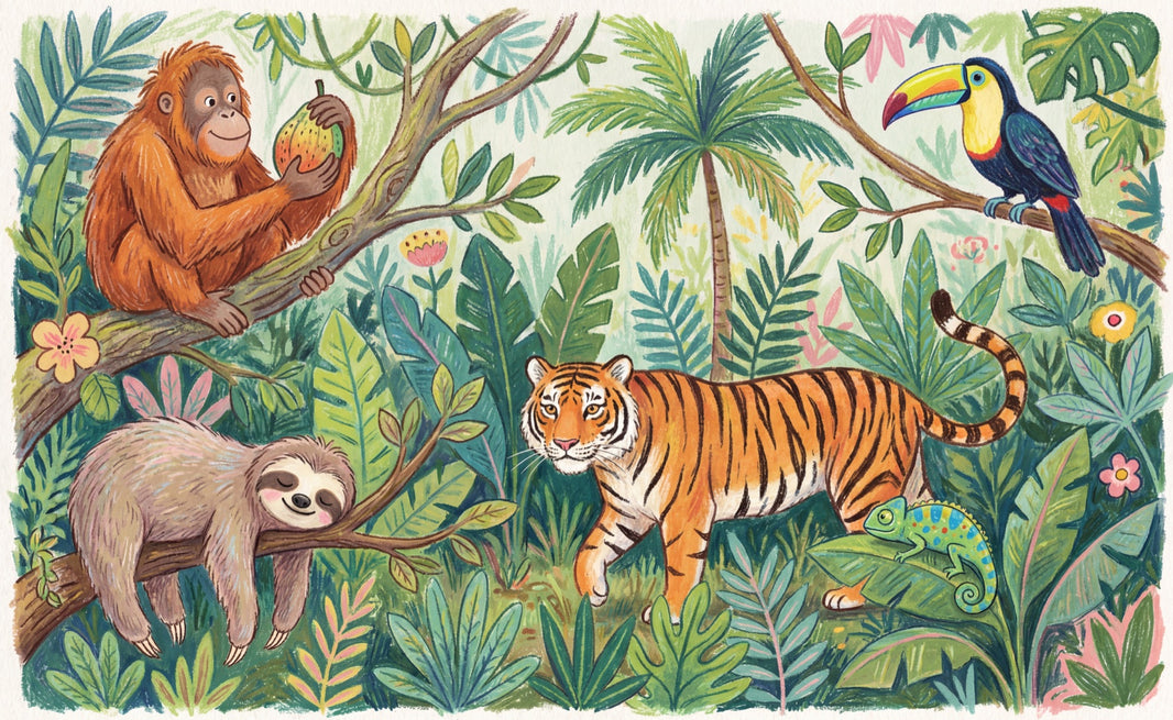 Jungle Vibe Wallpaper Shades Of Green Tropical Wall Mural pattern artwork