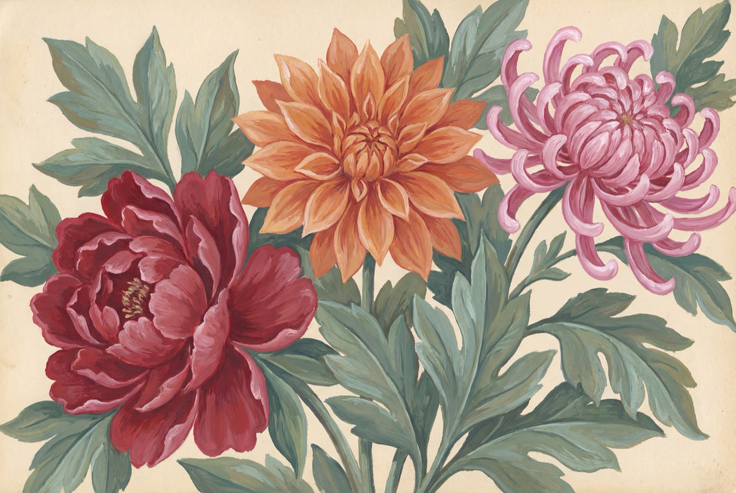 Vintage Wallpaper Floral Botanical Removable Wall Decor pattern artwork