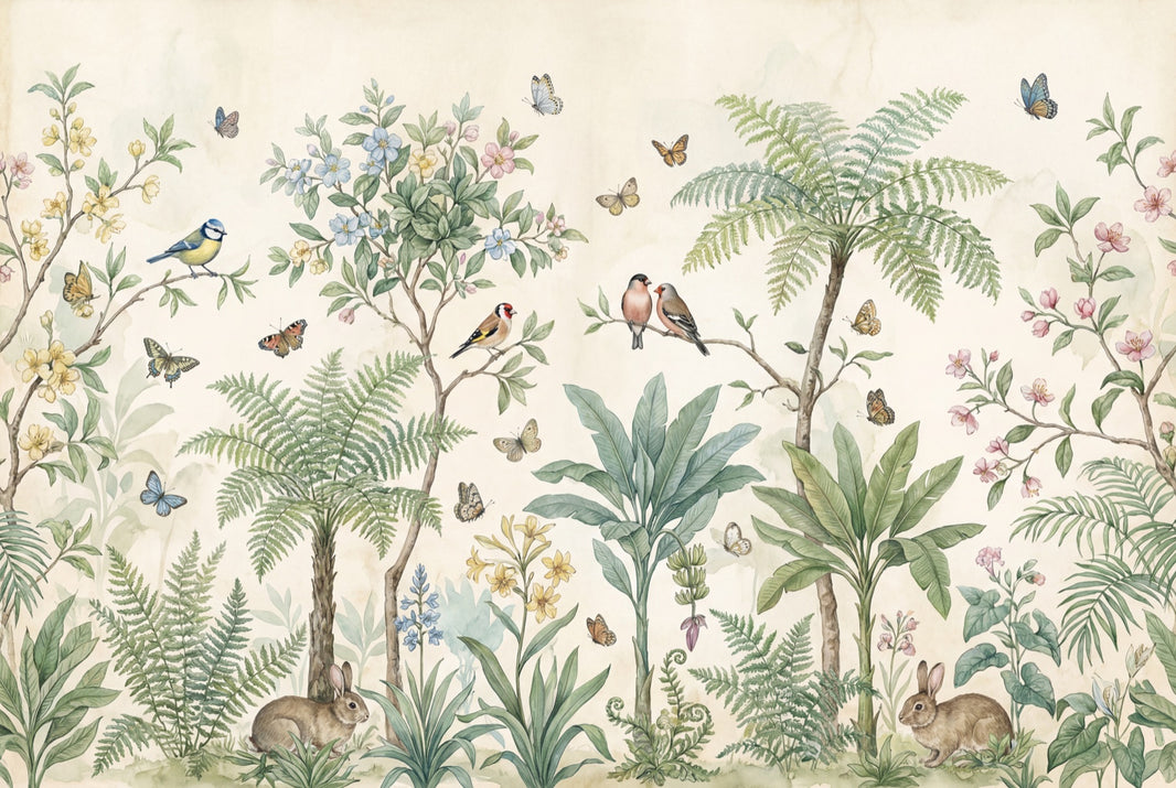 Watercolor Texture Wallpaper Botanical Vintage Wall Mural pattern artwork