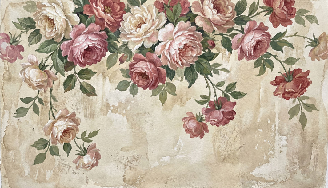 Vintage Wallpaper Watercolor French Country Removable Wall Decor pattern artwork