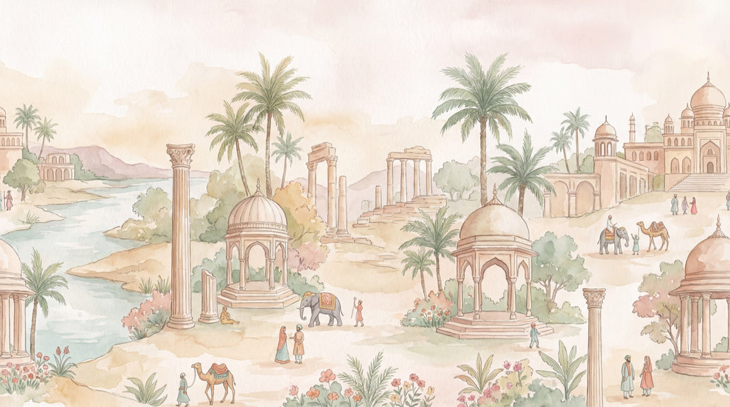 Ancient Landscape Wallpaper Cultural Architecture Wall Mural pattern artwork