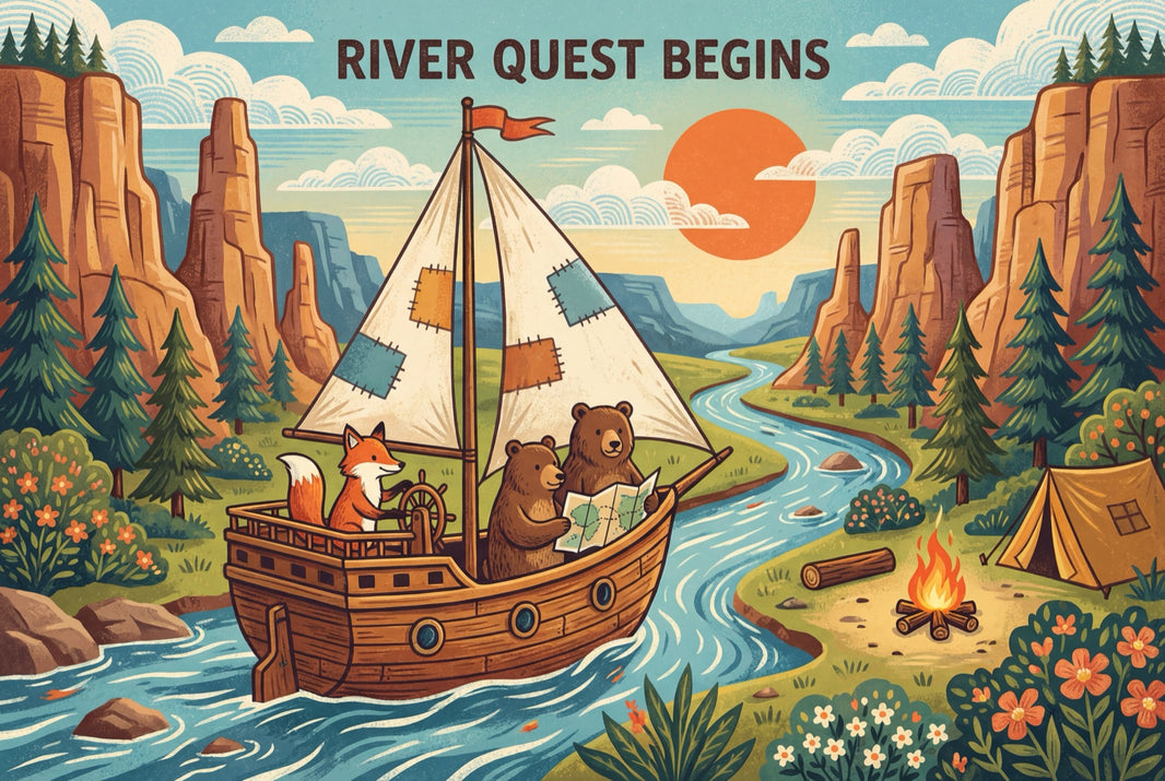 River Canyon Wallpaper Sailboat Vintage Poster Removable Wall Decor pattern artwork