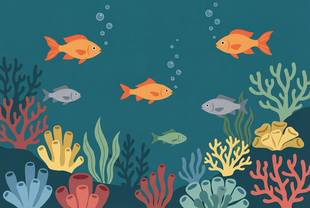 Underwater Wallpaper Ocean Fish Removable Wall Decor pattern artwork