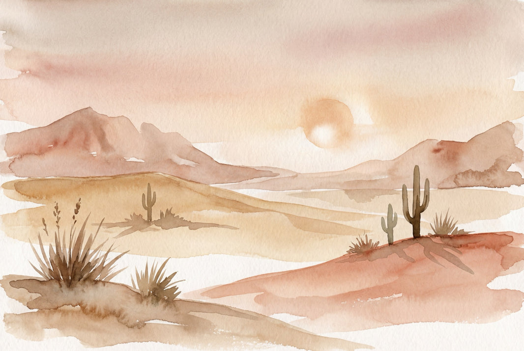 Paper Texture Wallpaper Desert Landscape Removable Watercolor Wall Decor pattern artwork