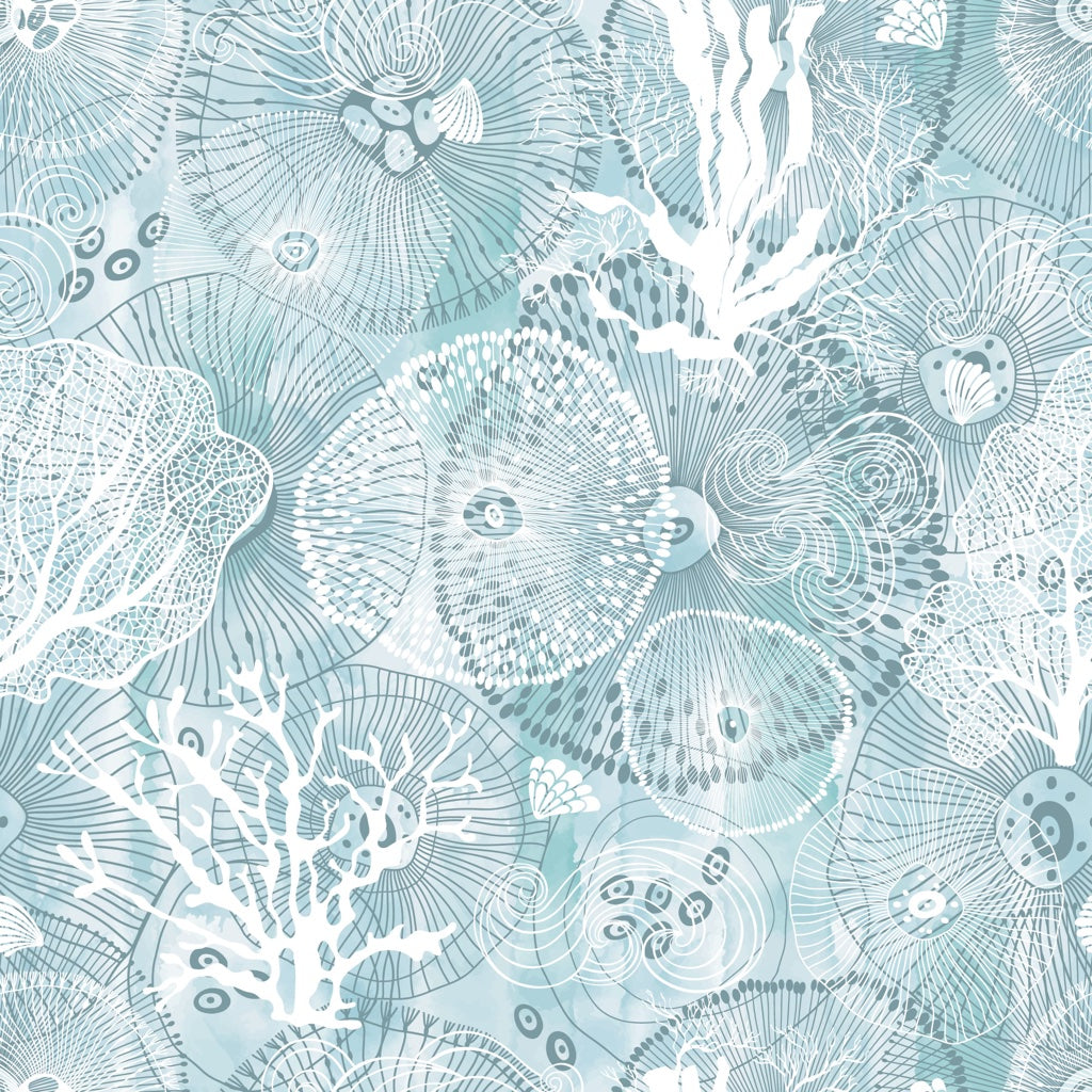 Aqua Blue Abstract Oceanic Pattern Wallpaper pattern artwork