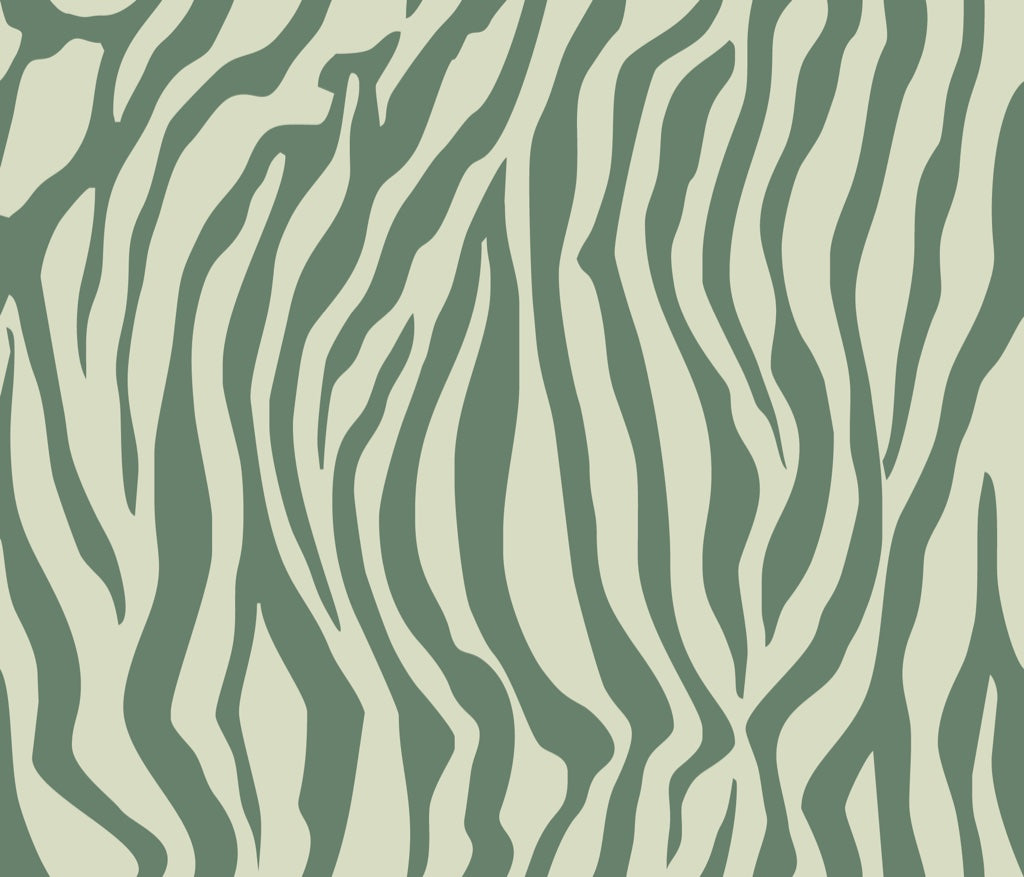 Sage Green Abstract Zebra Stripe Wallpaper pattern artwork