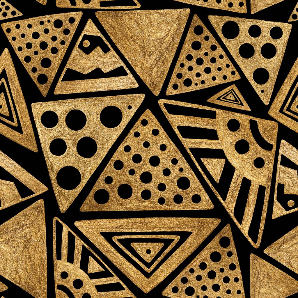 Gilded Black and Gold Look Geometric Art Deco Wallpaper pattern artwork