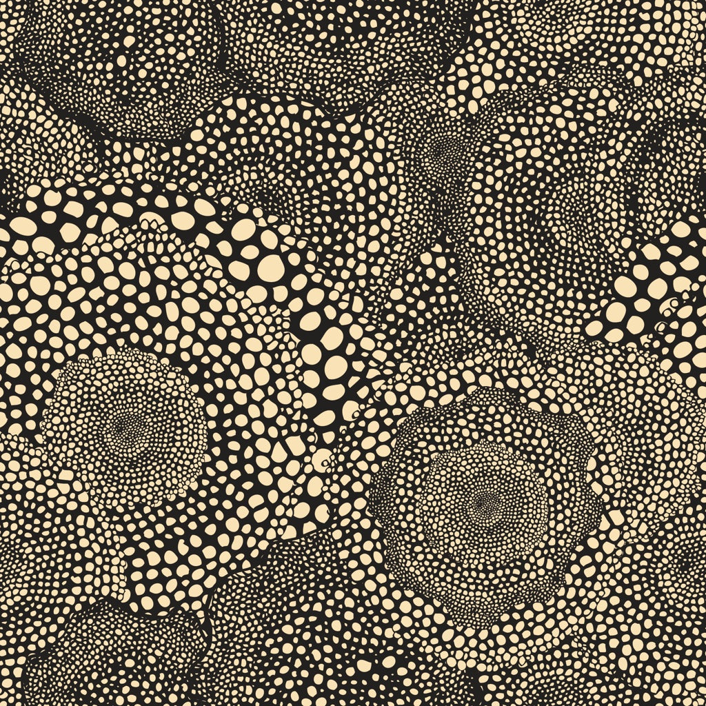 Cream and Black Abstract Dotted Pattern Wallpaper pattern artwork