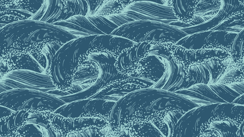 Navy Blue Japanese Wave Pattern Wallpaper pattern artwork