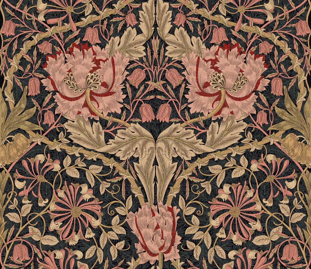 Vintage Floral Wallpaper Dark Botanical Pattern Wall Mural pattern artwork
